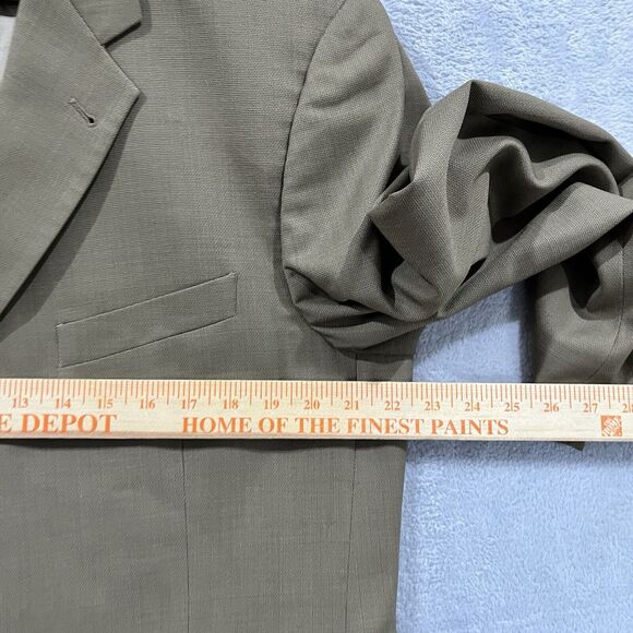 Joseph Abboud Blazer Jacket Men's 42R Super 110s‎ Wool Khaki Brown - Picture 9 of 12